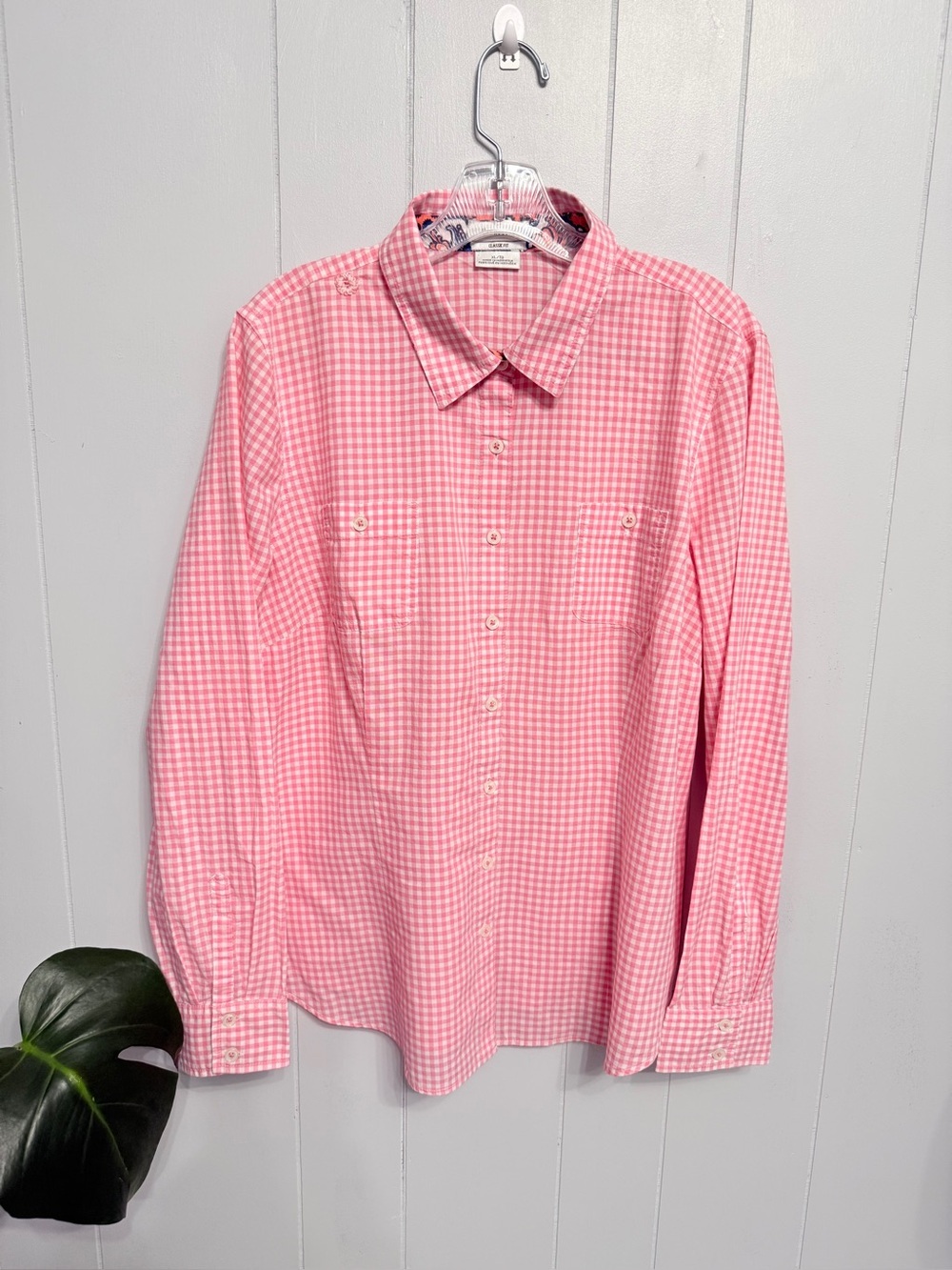 #5) Van Heusen Pink Gingham Button-Down Shirt